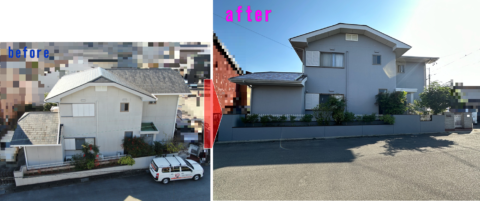 塗装前と塗装後の住宅