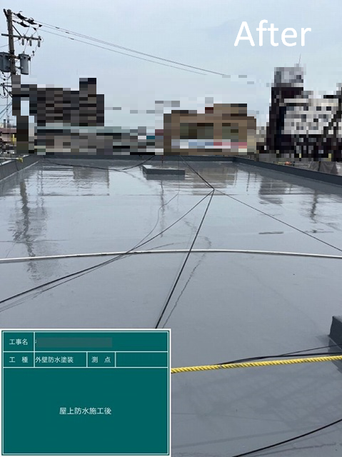 松阪市店舗で屋上のウレタン塗膜防水密着工法を施工・改修用ドレンを設置しました