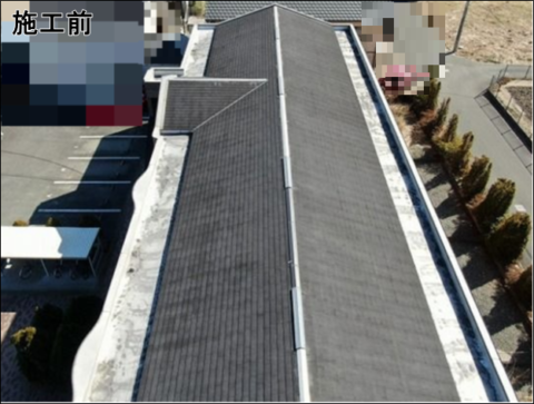 松阪市にてアパート屋根の塗り替え塗装工事を施工しました